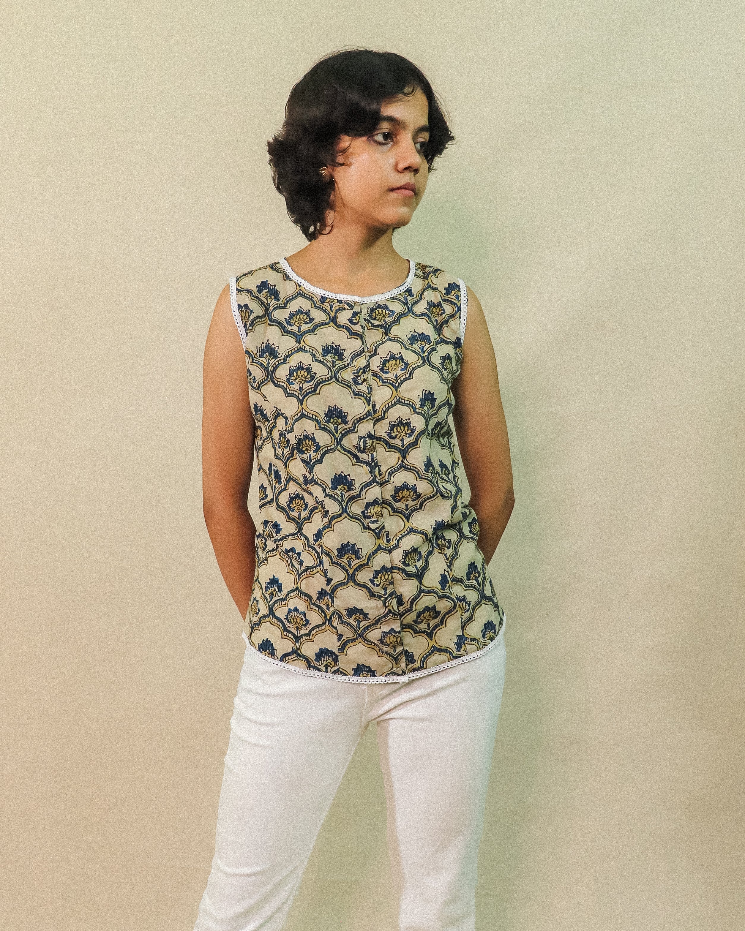 Beige Amor Vest Top
