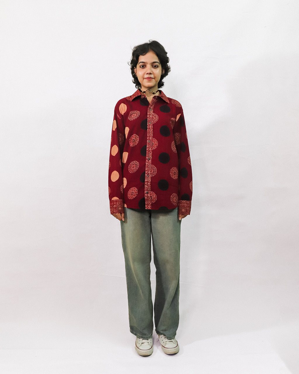 Ajrakh Circular Print Swing Shirt