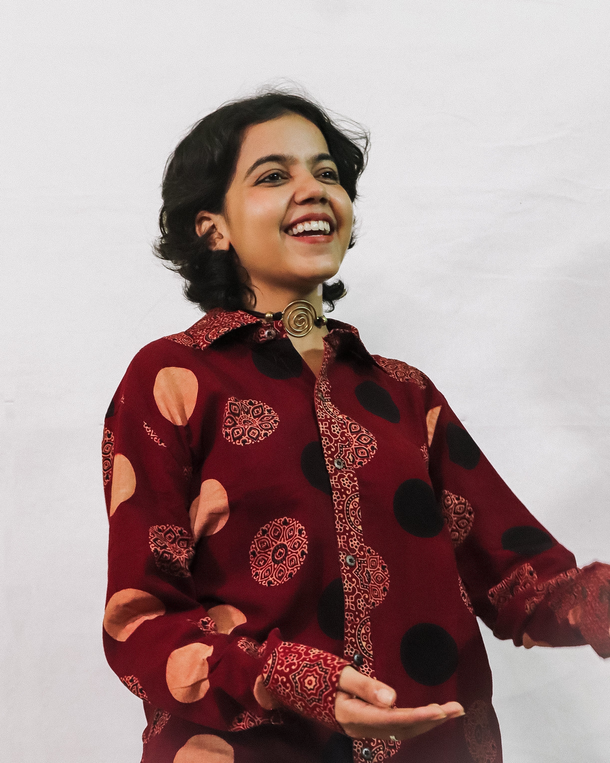 Ajrakh Circular Print Swing Shirt