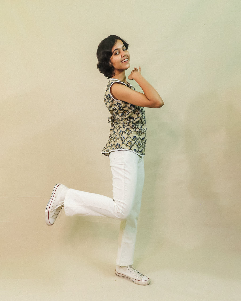 Beige Amor Vest Top