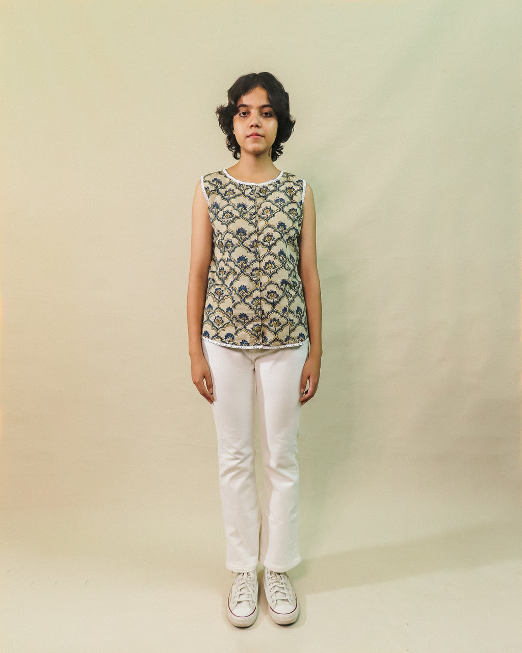 Beige Amor Vest Top