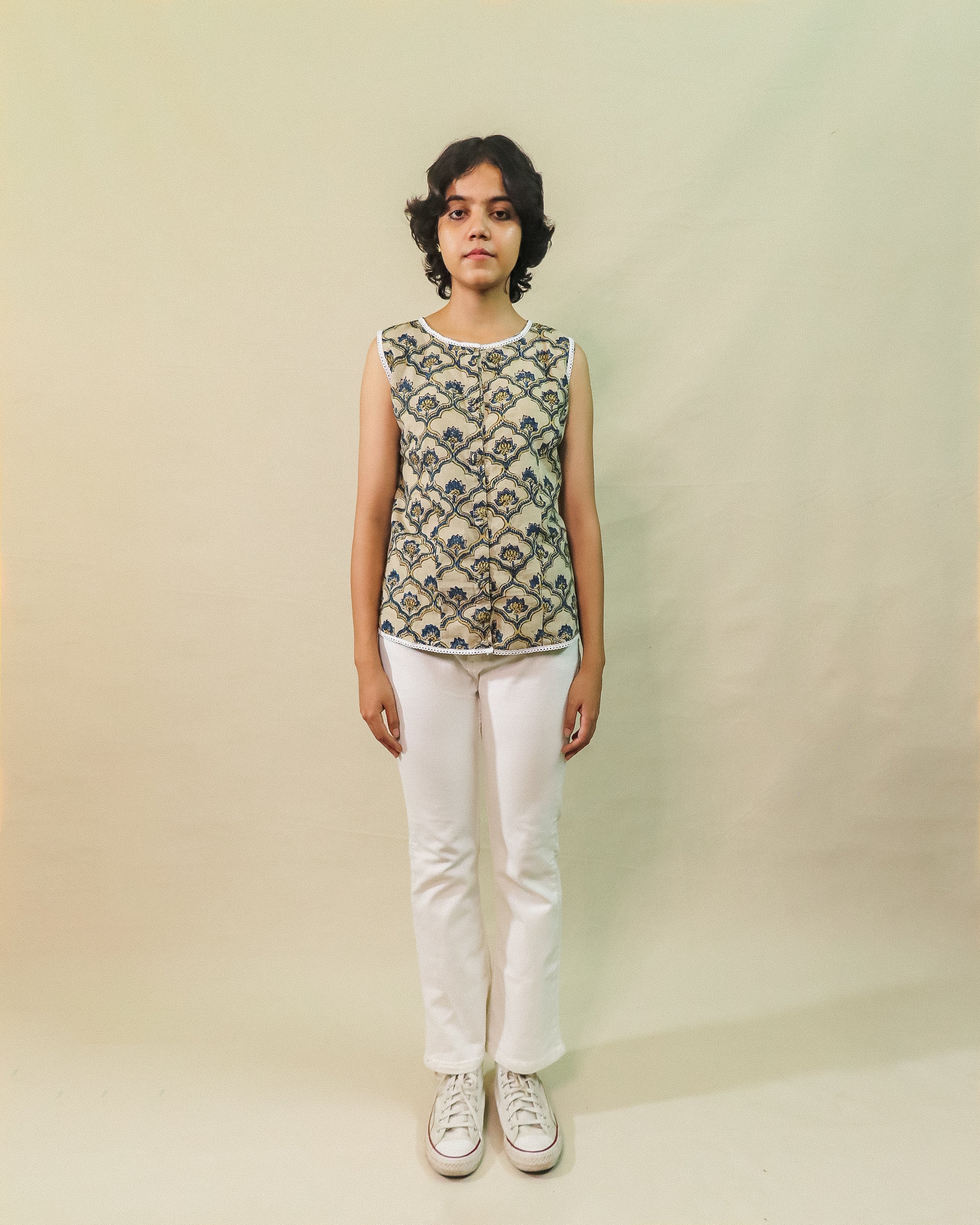 Beige Amor Vest Top