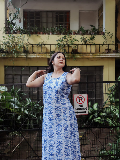 Blue Gulbahar Evening Dress