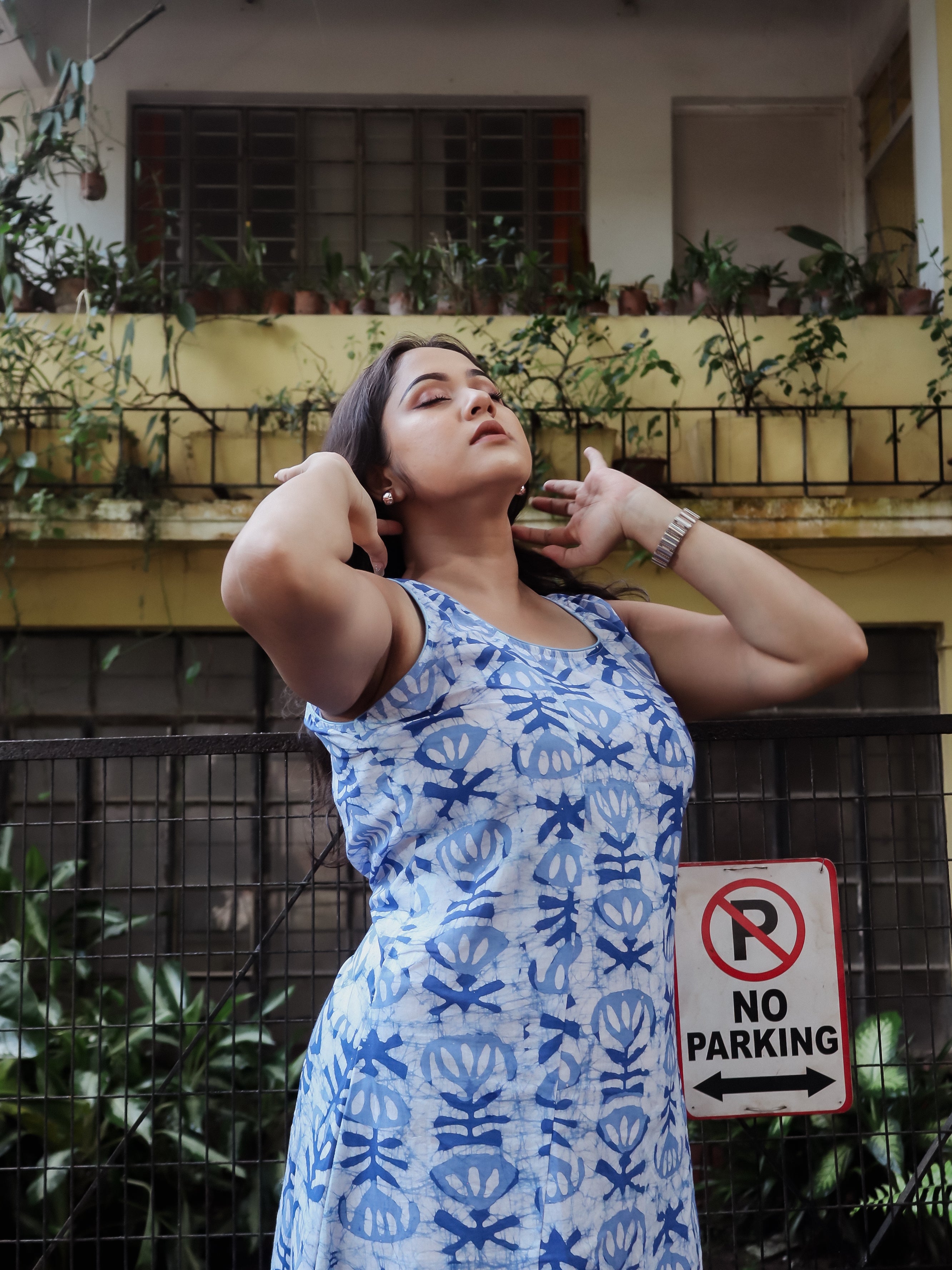 Blue Gulbahar Evening Dress