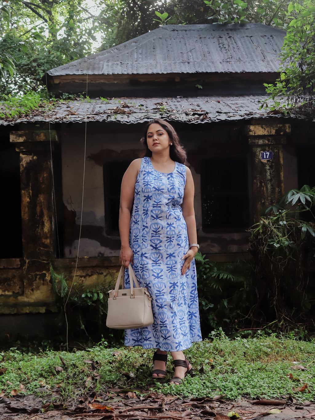 Blue Gulbahar Evening Dress