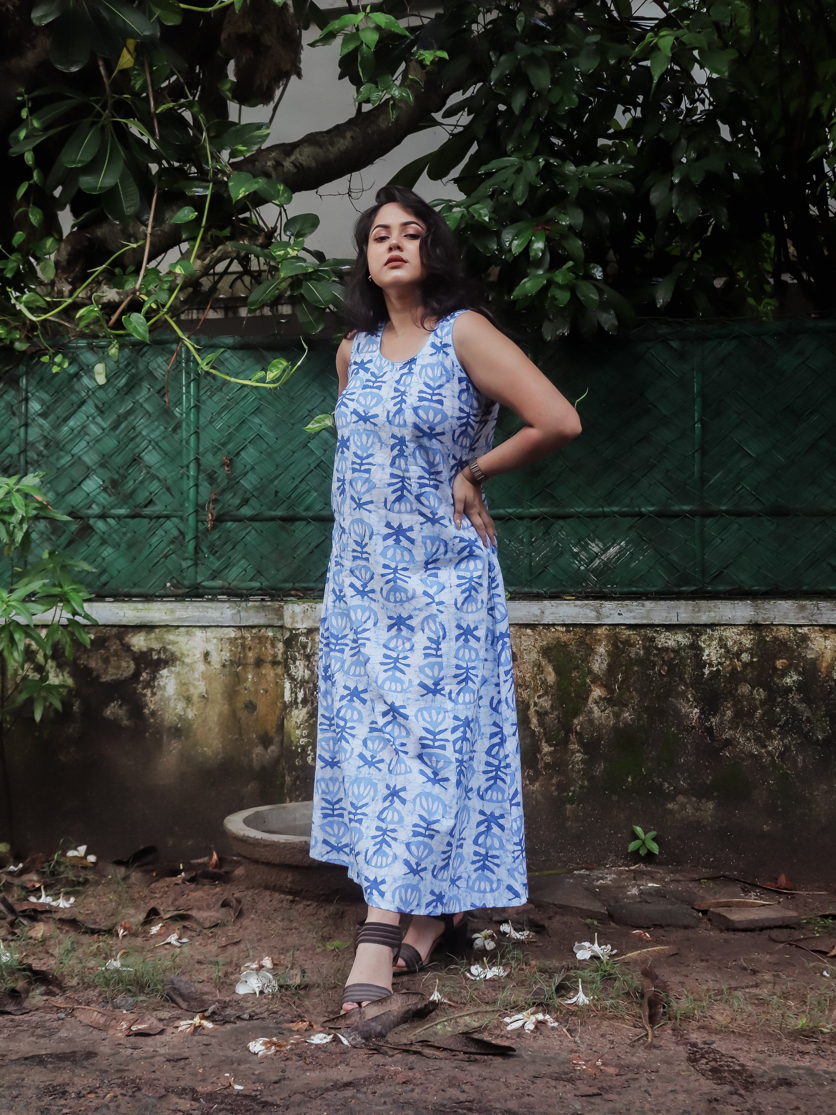 Blue Gulbahar Evening Dress