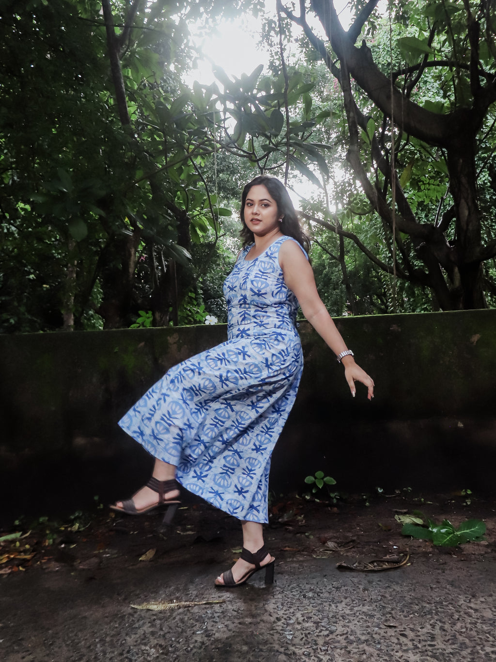Blue Gulbahar Evening Dress