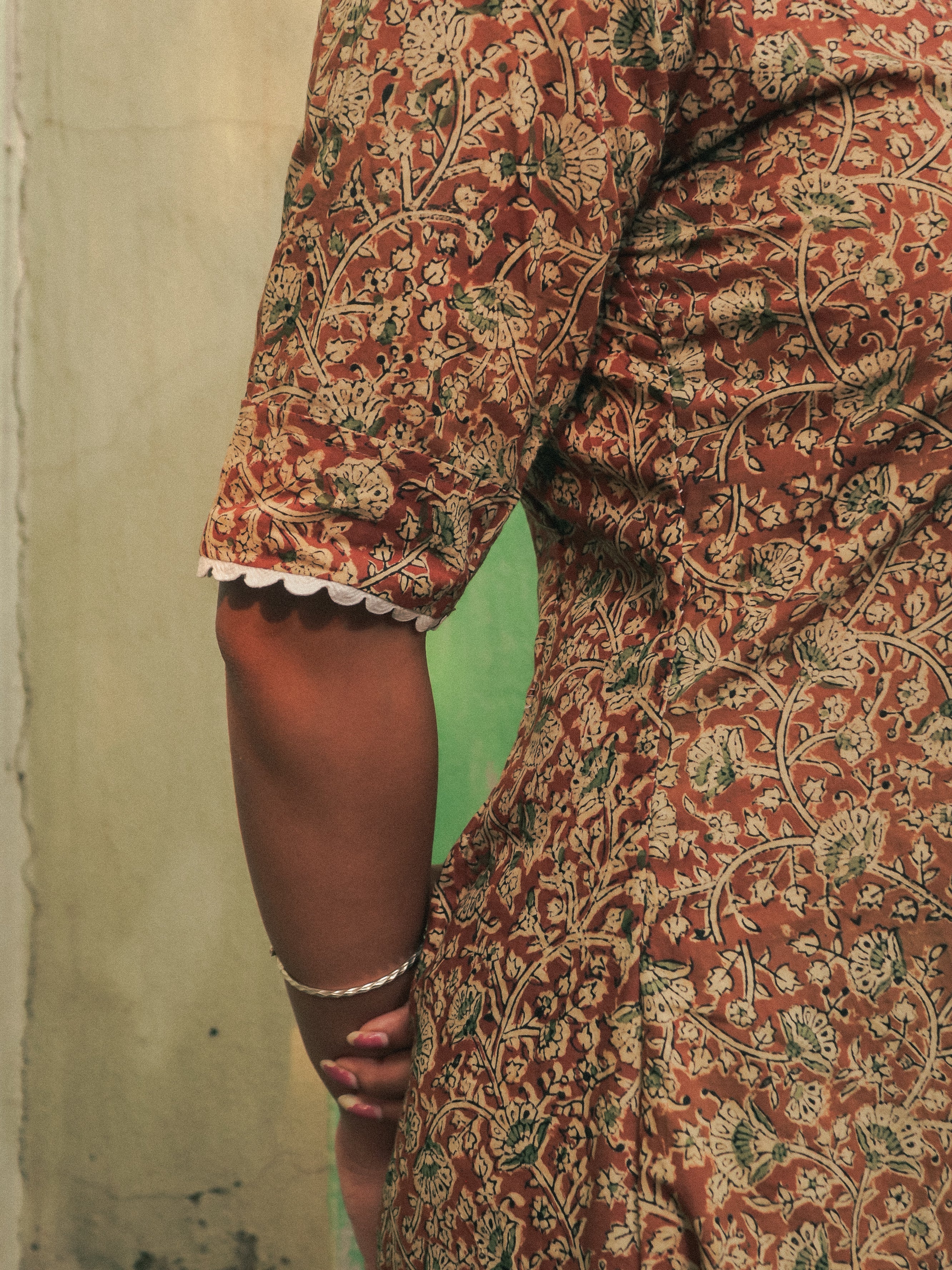 Brown Gulbahar Scoop Neck Maxi Dress