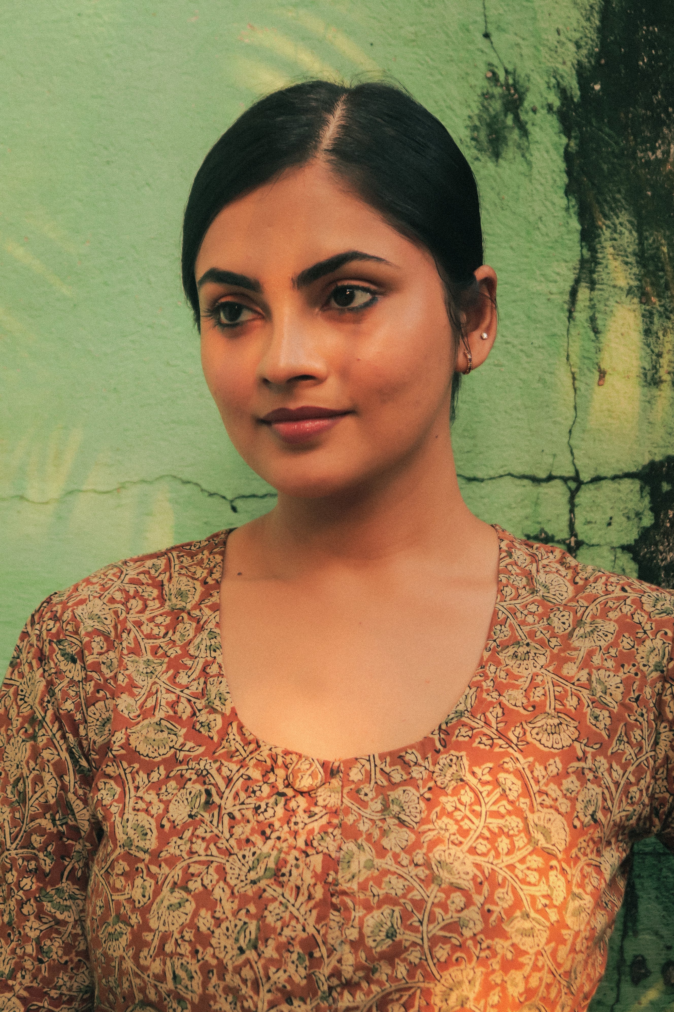 Brown Gulbahar Scoop Neck Maxi Dress