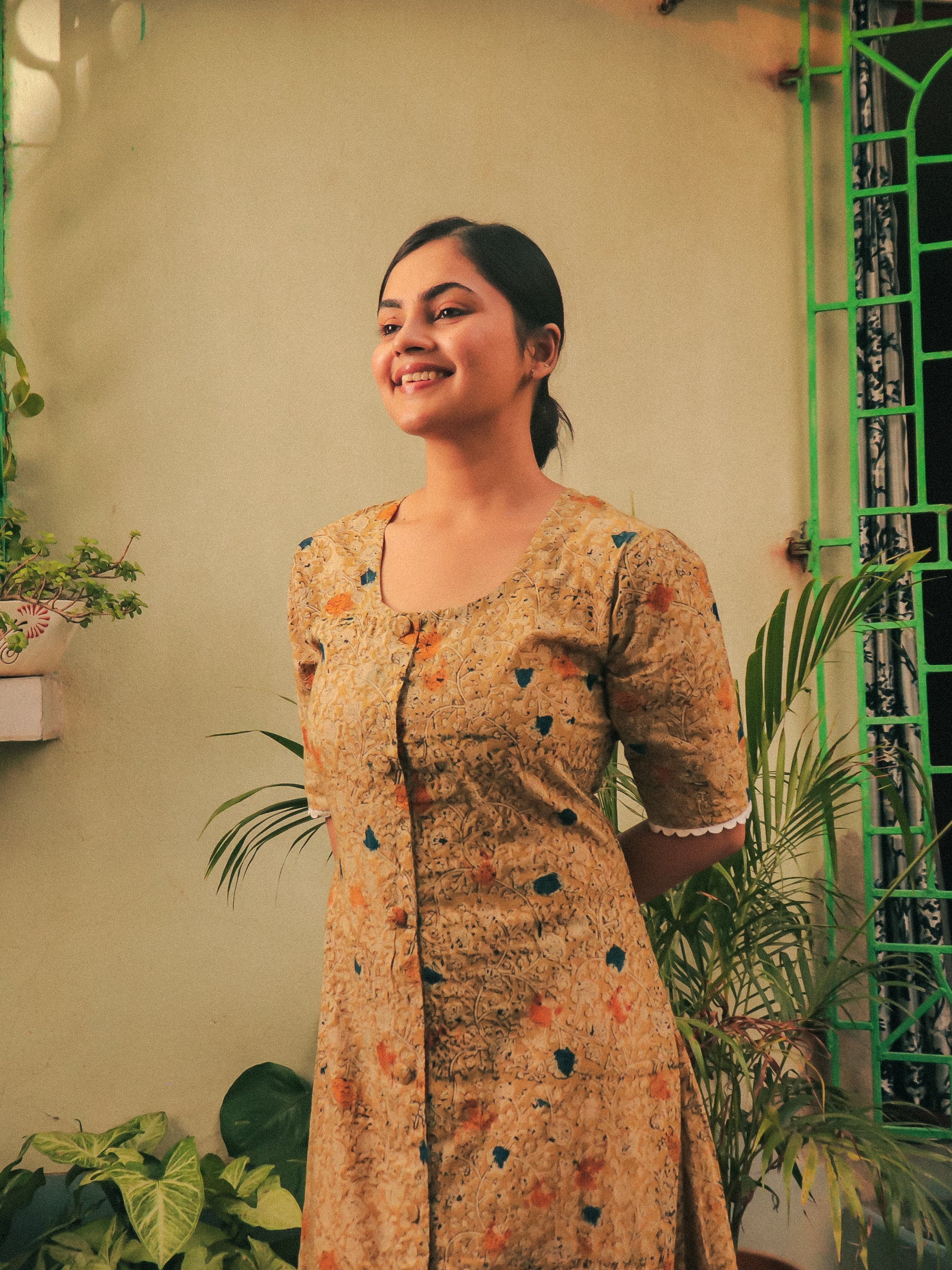 Yellow Gulbahar Scoop Neck Maxi Dress