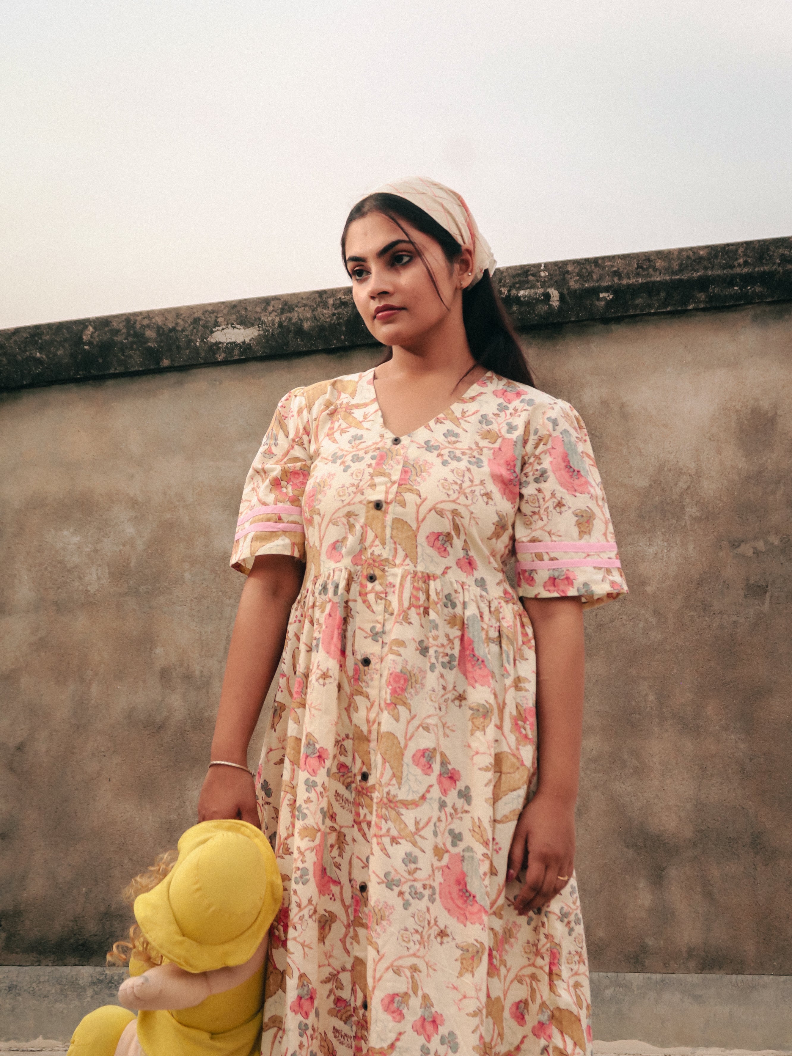 Gulbahar V-Neck Midi Dress