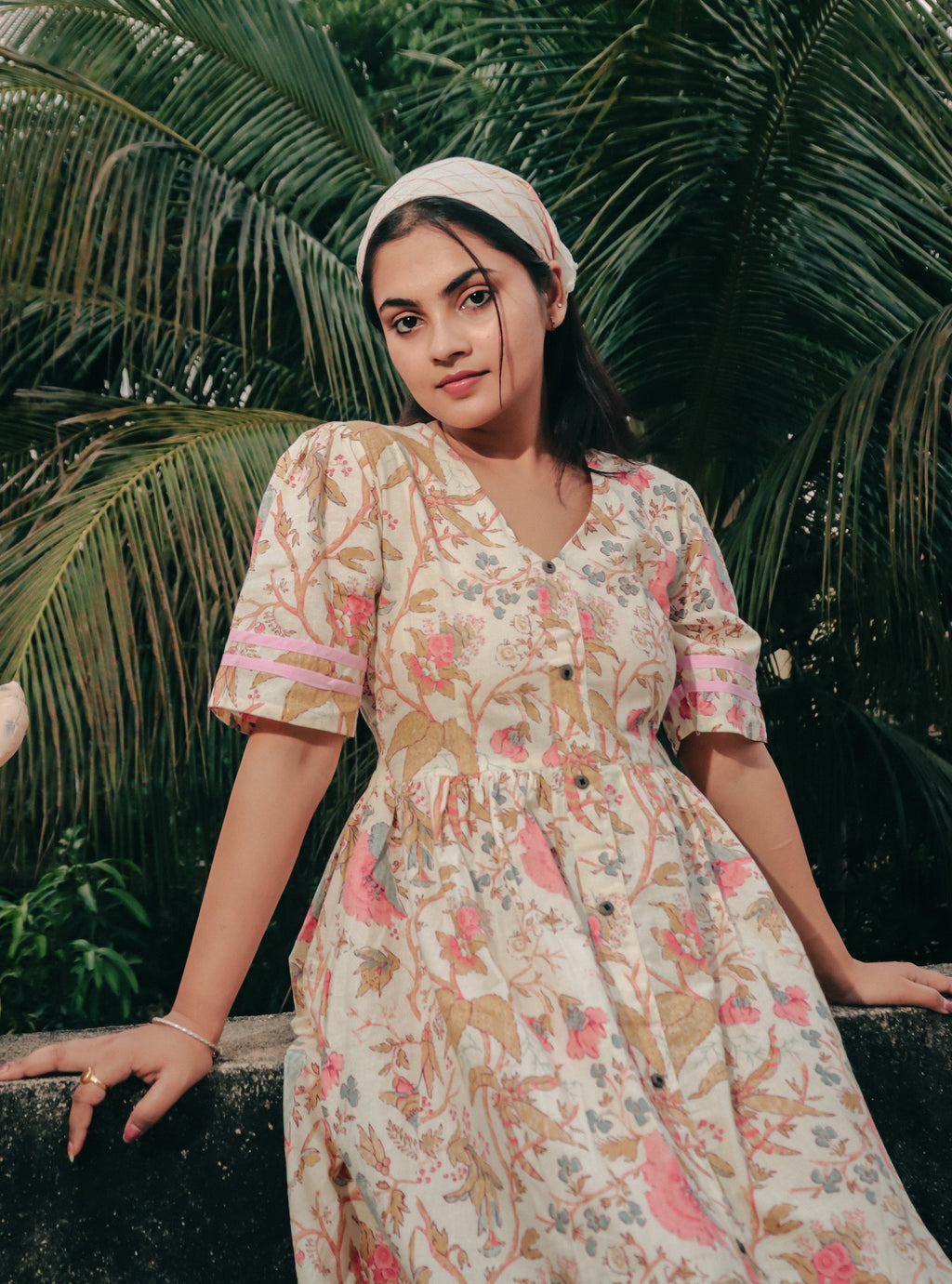 Gulbahar V-Neck Midi Dress